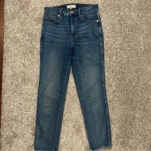 Madewell stove pipe jeans raw edge size 26